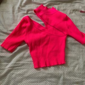 Asymmetric cut out crop top